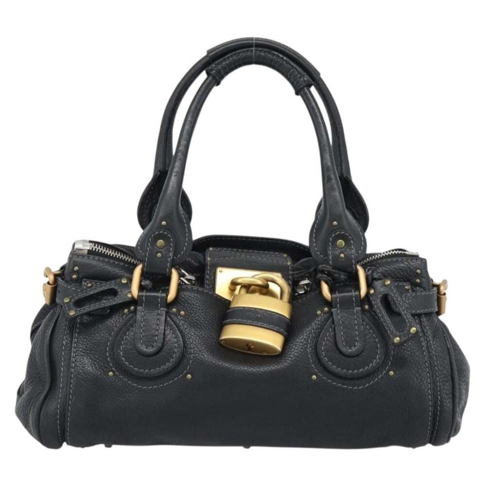 Chloe Leather Paddington Handbag Black